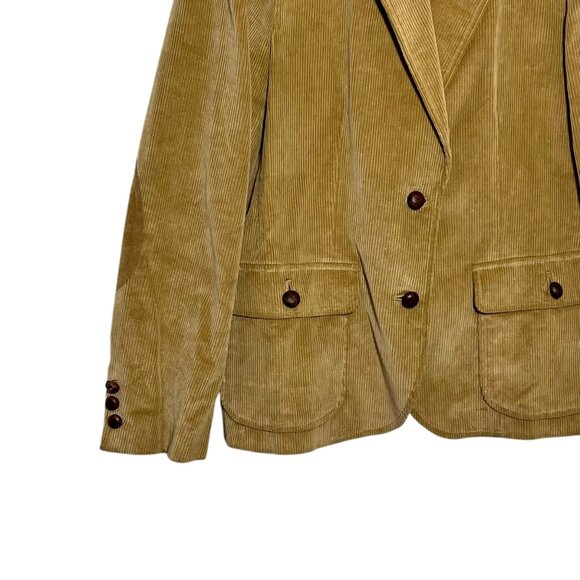 Vintage Camel Brown Tailored Blazer Preppy Western Indie Academia Suede Size 18 - Picture 2 of 8